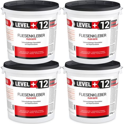 LEVEL+ Fliesenkleber Fertig Dispersionkleber Flexmörtel L+12 - 80KG