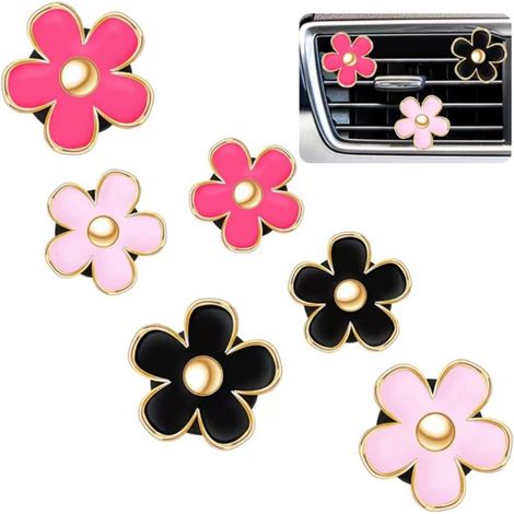 6 Pcs Flowers Car Air Vent Clips Lovely Flower Aromatherapy Car Air Freshener Car Air Vent Decorations (1/5)