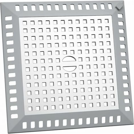 Lntyq Attrape Cheveux Douche 12,2 x 12,2 cm Filtre Evier Cuisine de Carré en Acier Inoxydable Argenté Grille Evier Anti-Obstruction pour Douche de Salle de Bain, pour Salle de Bain et Cuisine