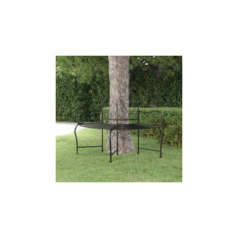 Banc tour d'arbre 150cm Noir Acier (1/5)