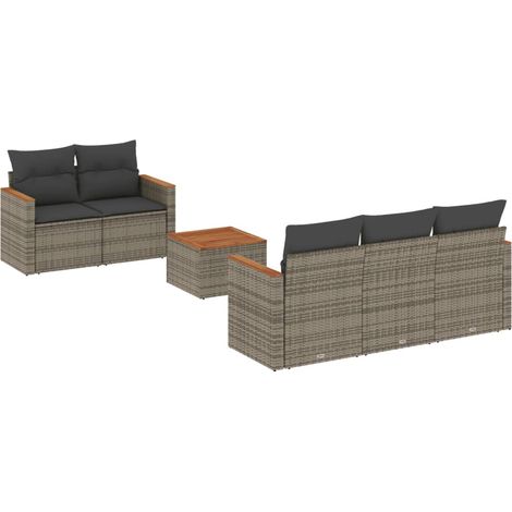 Maison Exclusive - 6-tlg. Garten-Sofagarnitur mit Kissen Grau Pol