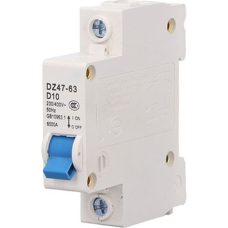 Mini-Leistungsschalter 1P 230V 400V DIN-Schiene 10A 6000 Schaltleistung (1/5)