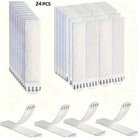 Bandes de fixation pour tableaux haute résistance 24 PIÈCES - Sans clous, sans dommage, retrait facile, pour installation de cadres, sécurisé pour les murs (1/5)