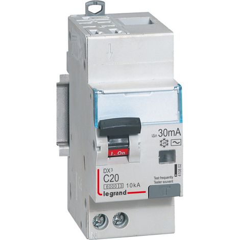 Disjoncteur Différentiel DX3 1P+N Courbe C 20A 30mA 6kA - LEG410802
