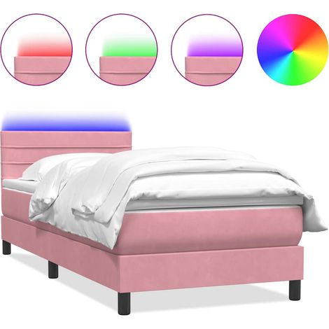 Maison Exclusive - Boxspringbett mit Matratze & LED Rosa 90x220 c