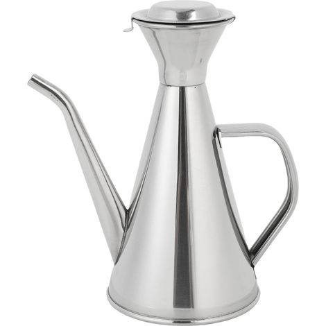 Dosatore per olio in acciaio inox, bottiglia a tenuta stagna, beccuccio lungo e stretto, contenitore con manico ergonomico per la cucina domestica, 250 ml (1/5)
