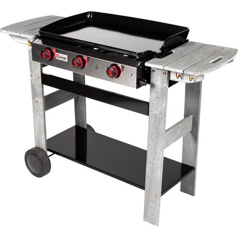 Somagic – Plancha à gaz 3 brûleurs 8kW – Cuisson rapide et homogène – Surface antiadhésive – Résistance optimale (1/5)