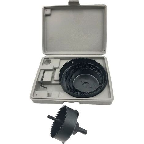 8-teiliges Lochsägen-Set mit Adapter für Holz und Gips – Durchmesser von 64 bis 127 mm – inklusive Zentrierbohrer – Langlebiges Werkzeug