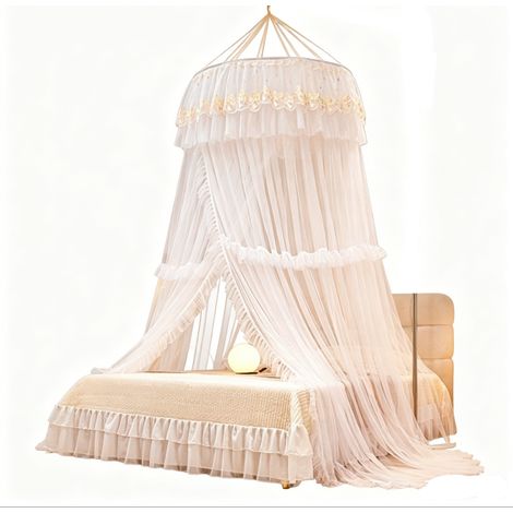 Moustiquaire,moustiquaire pour chambre d'enfant,moustiquaire en dôme,ciel de lit,maille fine,installation sans perçage –100×270×1000cm,Blanc (1/5)