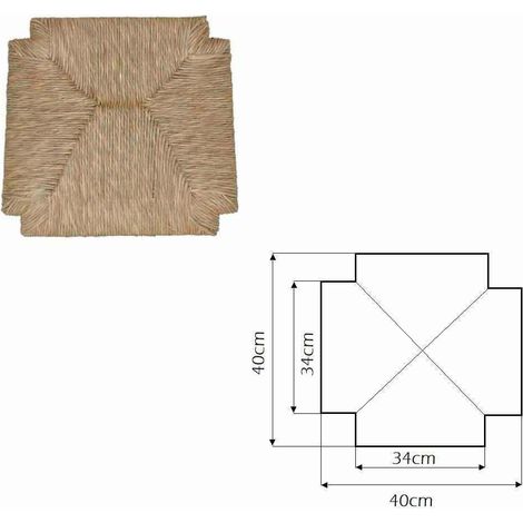 Okaffarefatto – Galette de chaise 40 x 40 cm en paille palustre – Siège de rechange pour chaise rustique – Compatible avec tavernes et restaurants