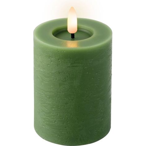 Candela di cera a LED verde, ø7 x 11,2 cm (1/3)