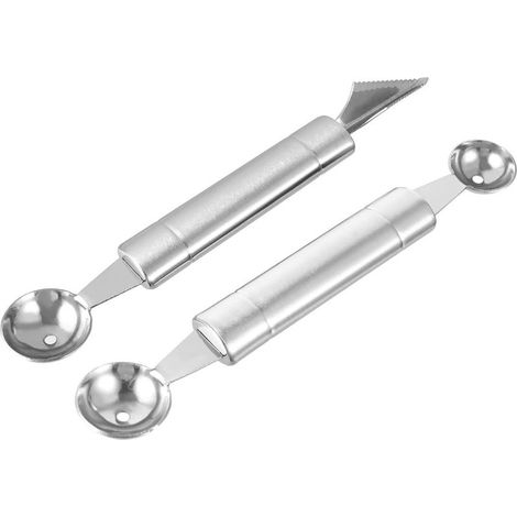 Cabilock 2 Pièces Cuillère à Boule de Melon en Acier Inoxydable (1/5)