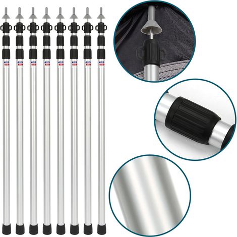 Wolketon Accessori per gazebo e padiglione – 8 pali telescopici per tenda, altezza regolabile 88–234 cm