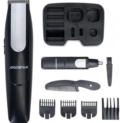 Kit de tondeuse multifonctionnelle Aigostar pour hommes, tondeuse à cheveux et tondeuse nez, portable