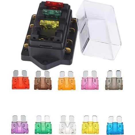BH-4P 12V 24V 32V 4 Façon Standard Porte-fusible à Lame Boîte à Fusibles pour Bateau Camping Voiture et Autre Véhicule, avec Fusible 10 Lames Fusible (1/5)