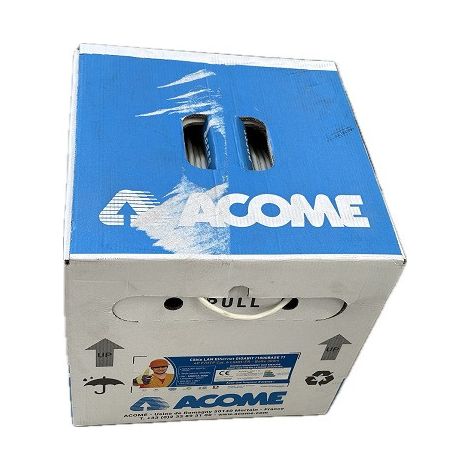 Câble réseau catégorie 6 UTP LSOH-FR 4 paires 300 mètres – Couronne ivoire – Pour installations professionnelles – Acome (1/4)