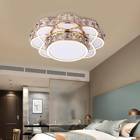 Crystal Ceiling Light Modern LED White Crystal Chandelier Kitchen Bedroom Living Room Lamp (1/5)