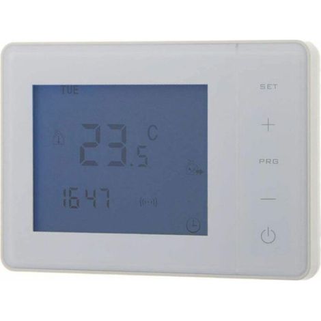 Thermostat Programmable - Filaire - Écran LCD Rétroéclairé - Programmation Hebdomadaire 7 Jours - Pour Chauffage Centralisé - Blanc (1/3)