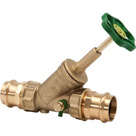 JS Vanne à passage intégral, avec raccord à sertir (filetage intérieur), avec vidange, avec tige montante, DN40, Diamètre de sertissage 42mm, Certifié DVGW, 0015184200001 (1/3)