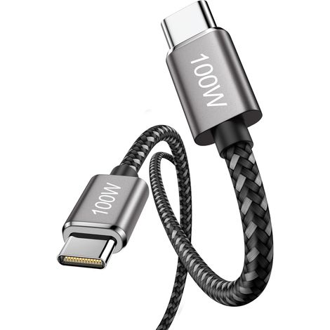 GROOFOO Câble USB C[3m],100W 5A Cable USB C vers USB C PD Charge Rapide,Câble USB Type C Nylon Tressé Compatible avec MacBook Air Pro Galaxy S22 S21 S20 Ultra Note 10 9 8,Huawei Xiaomi Sony