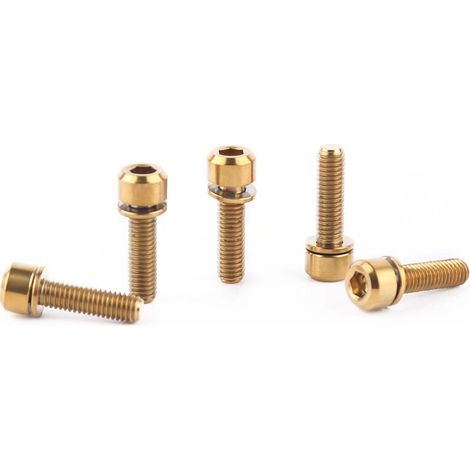 AIDUCHO Lot De 6 Vis Colorées En Titane Pour Guidon De Vtt M5 X 18 Mm (Or) (1/5)