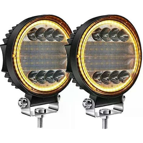 projecteurs de travail LED 4 pouces 200 W combinés, faisceau spot et large, pour conduite tout-terrain, antibrouillard ambré (1/5)