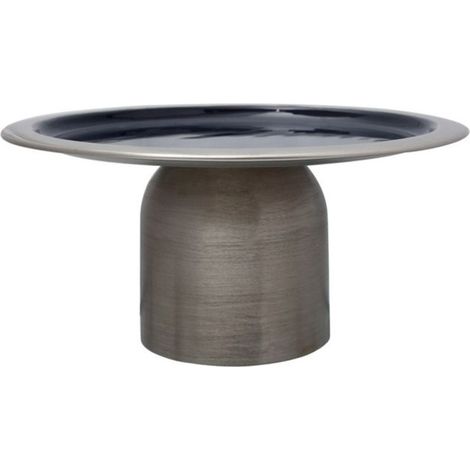 Plat de Présentation Design "Leca" 29cm Argent & Bleu (1/2)