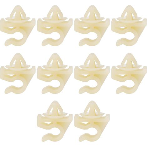 10pcs Hood Rod Retainer Clips 6mm Nylon Beige Hood Retainer Clip Set 6mm Inner Diameter Compatible with Volkswagen (1/5)
