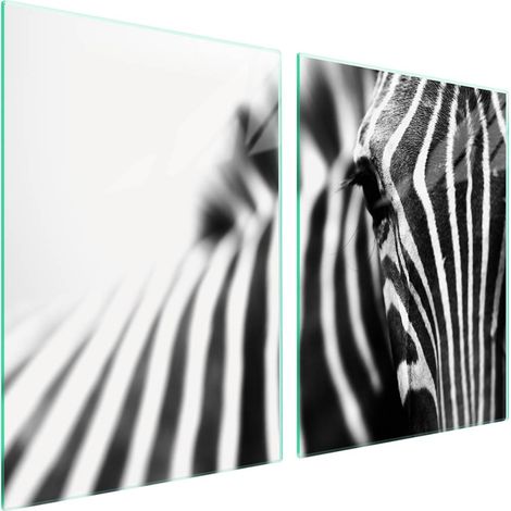 Plaque de protection en verre pour poêle 2x45x52 Zebra (1/5)