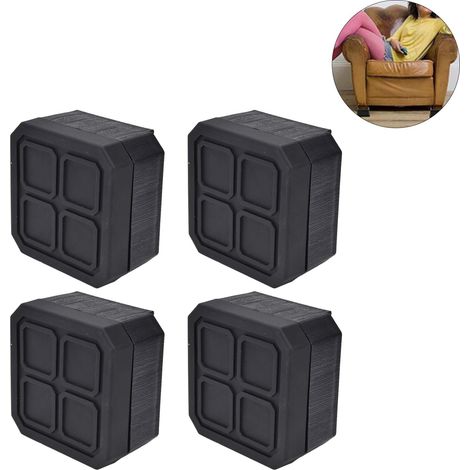 Protectores para patas de sillas, juego de 4, cuadrados, de goma antideslizante para proteger suelos y muebles. (1/5)