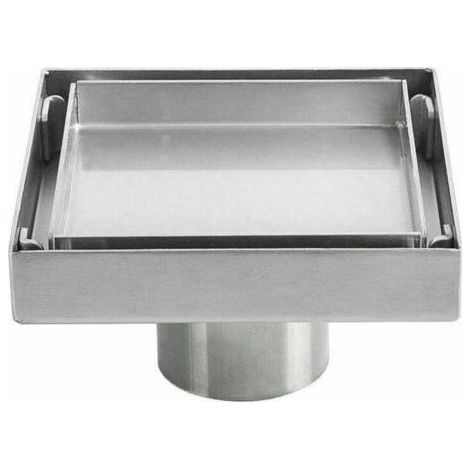 BARKBUSTERS Siphon de sol invisible en acier inoxydable 304 drain de sol déodorant épaissi carré 1010cm (1/5)