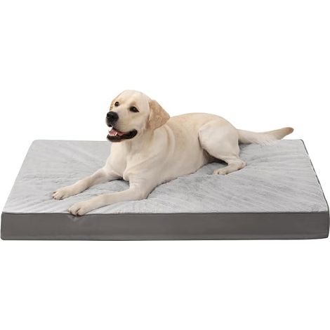 XXL Dog Cushion Bed, 121 x 75 cm, Removable Orthopaedic Dog Mat, Reversible and Machine Washable, Grey (1/5)