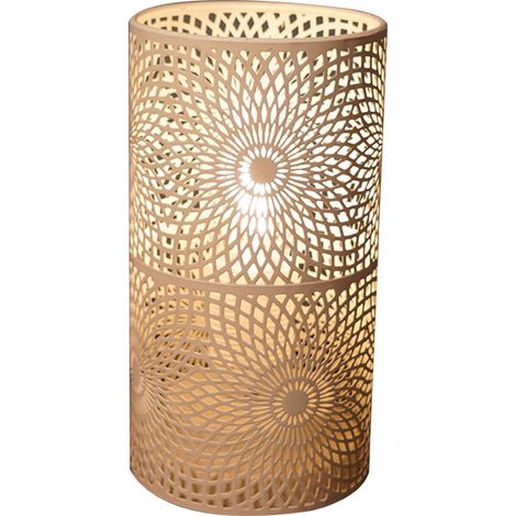 Set de 2 lampes de table en métal blanc à piles sans fil pour la terrasse de la Fête de mariage (1/5)