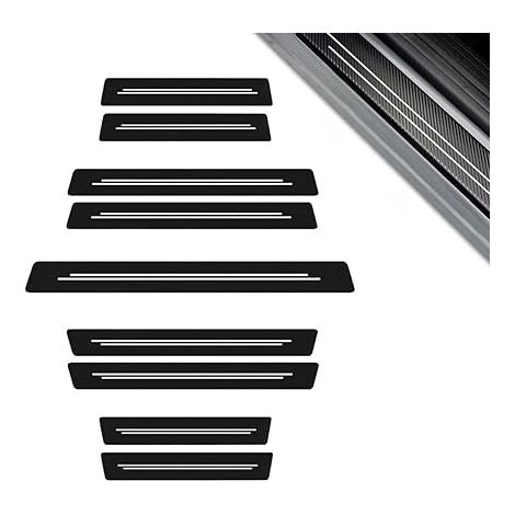 Protection Seuil de Porte de Voiture,Fibre de Carbone Protection Porte de Voiture Auto Plinthes,Anti Rayures Seuil de Porte Universelle en Fibre de Carbone,pour La Plupart des Modèle (1/5)