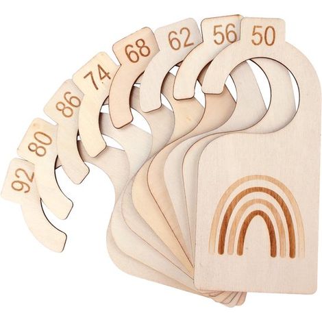 Baby Größentrenner aus Holz, 8 teilig, für Kleiderschrank (1/5)