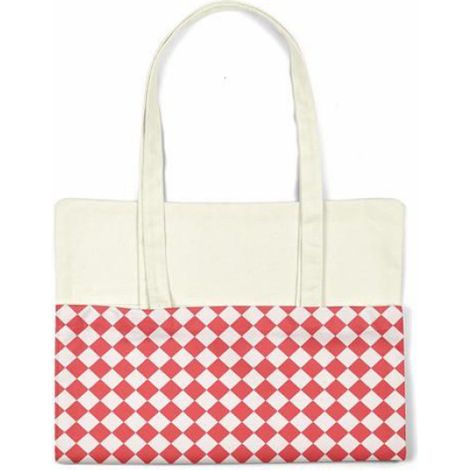 Sac Shopping - Coton - Rouge - Anses Longues Épaule - 34 x 40 cm - 100 g - 1 Pièce (1/4)