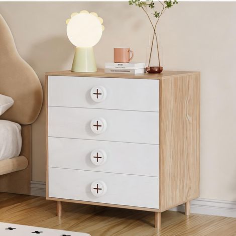 Commode coloris natural blanc en MDF 80 x 54 x 90 cm (1/5)
