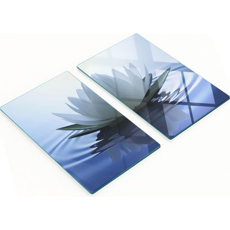 Tableros decorativos multifuncionales de vidrio templado con dise帽o de nen煤far, 2x30x52 cm.