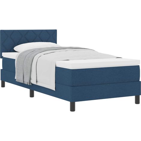 Maison Exclusive - Letto a molle con materasso Blu 90 x 190 cm Tessuto (1/5)