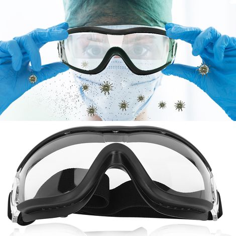Lunettes de protection transparentes anti-impact et anti-vent, verres incassables, écran anti-salive, noir, sécurité oculaire pour travail et bricolage (1/5)