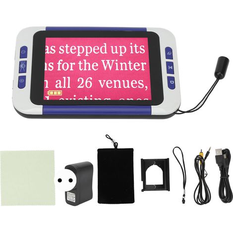 Loupe vidéo numérique portable 26 modes de couleur, aide à la lecture électronique pour vision de près et de loin, zoom 2-48X, prise UE 110-240V, accessoire de lecture adapté (1/5)