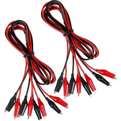 4 Gruppen 1M Krokodilklemmen, elektrisch, isolierte Prüfleitungen mit Krokodilklemmen, Stanzen von doppelseitigen Überbrückungsdrähten für elektrische Prüfungen, Schaltungsverbindungen, Experimente (r (1/4)