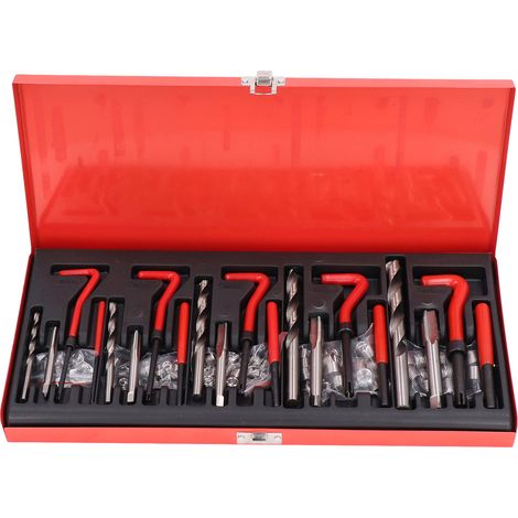 Kit de réparation de filetage femelle avec inserts hélicoïdaux, outil de taraudage HSS pour M5 M6 M8 M10 M12 (1/5)
