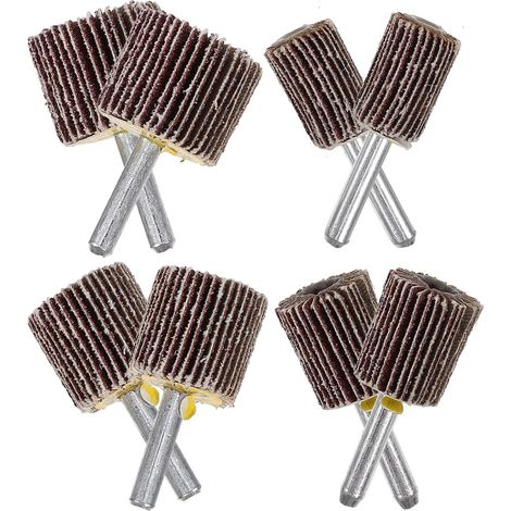 Roues à Lamelles Abrasives Faciles à Installer 80 Grains Lot de 8 Acier Abrasif pour Ponçage et Polissage Plusieurs styles pour Meuleuse Droite Électrique du Métal Plusieurs styles (1/5)