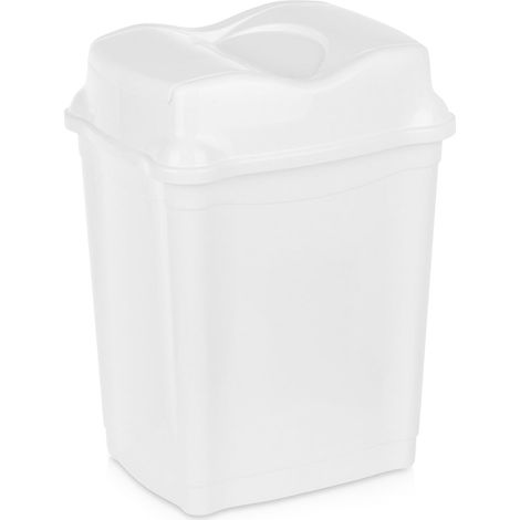 Abfalleimer aus Kunststoff, weiß, für Küchen- und Badezimmerabfälle, 16 l (1/5)