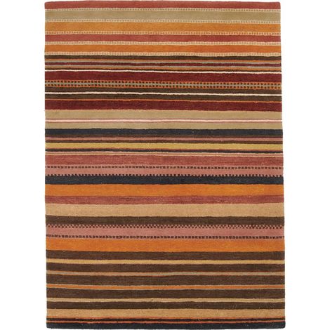 Tapis salon et chambre en laine 170x240 beige et marron fait main (1/4)