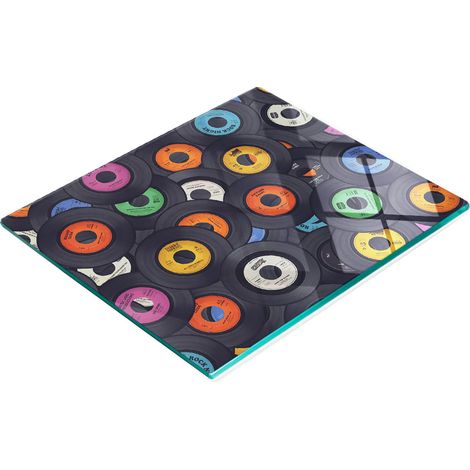 Planche à découper et à servir décorative en verre pour la cuisine, en vinyle, 60 x 52 cm (1/5)