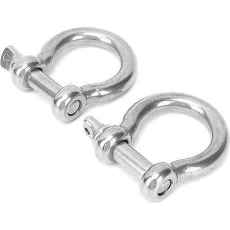 2 pièces Manille en Acier Inoxydable M16, Anneau en D pour Levage 800kg, Équipement de Randonnée et Camping Résistant (1/5)