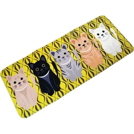 Tapis de Cuisine Antidérapant Tapis de Bain Absorbant Tapis de Devant Evier Décoratif Flannel Carpette Lavable pour Salon Chambre Salle de Bain Jaune 50 x 120cm-Fei Yu (1/2)