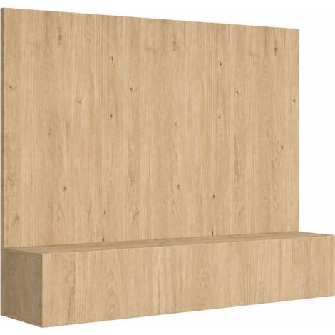 Ensemble meuble TV mural Fly B - Bois MDF chêne Hickory Jackson - 160 x 148 x 40 cm - Livraison gratuite (1/2)